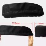 Housse de batterie imperméable noire avec dimensions.