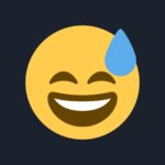Emoji rire avec goutte de sueur