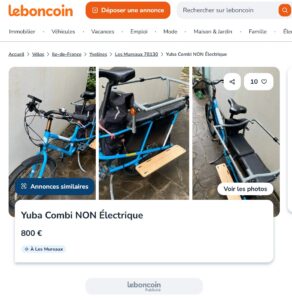 Yuba Combi non-electric blue cargo bike