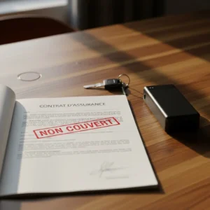 Marked insurance contract not covered, keys installed.