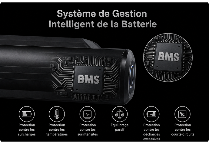 Système de gestion intelligente de batterie BMS avec protections multiples