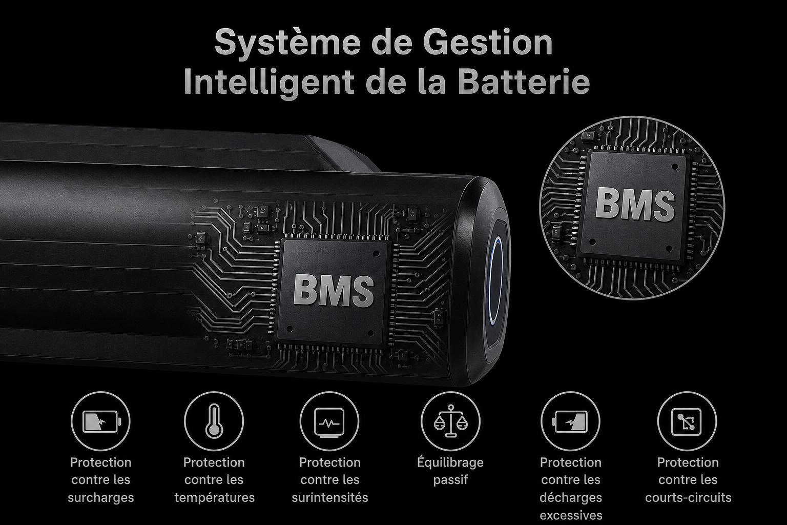 Système de gestion intelligent de batterie BMS avec protections multiples