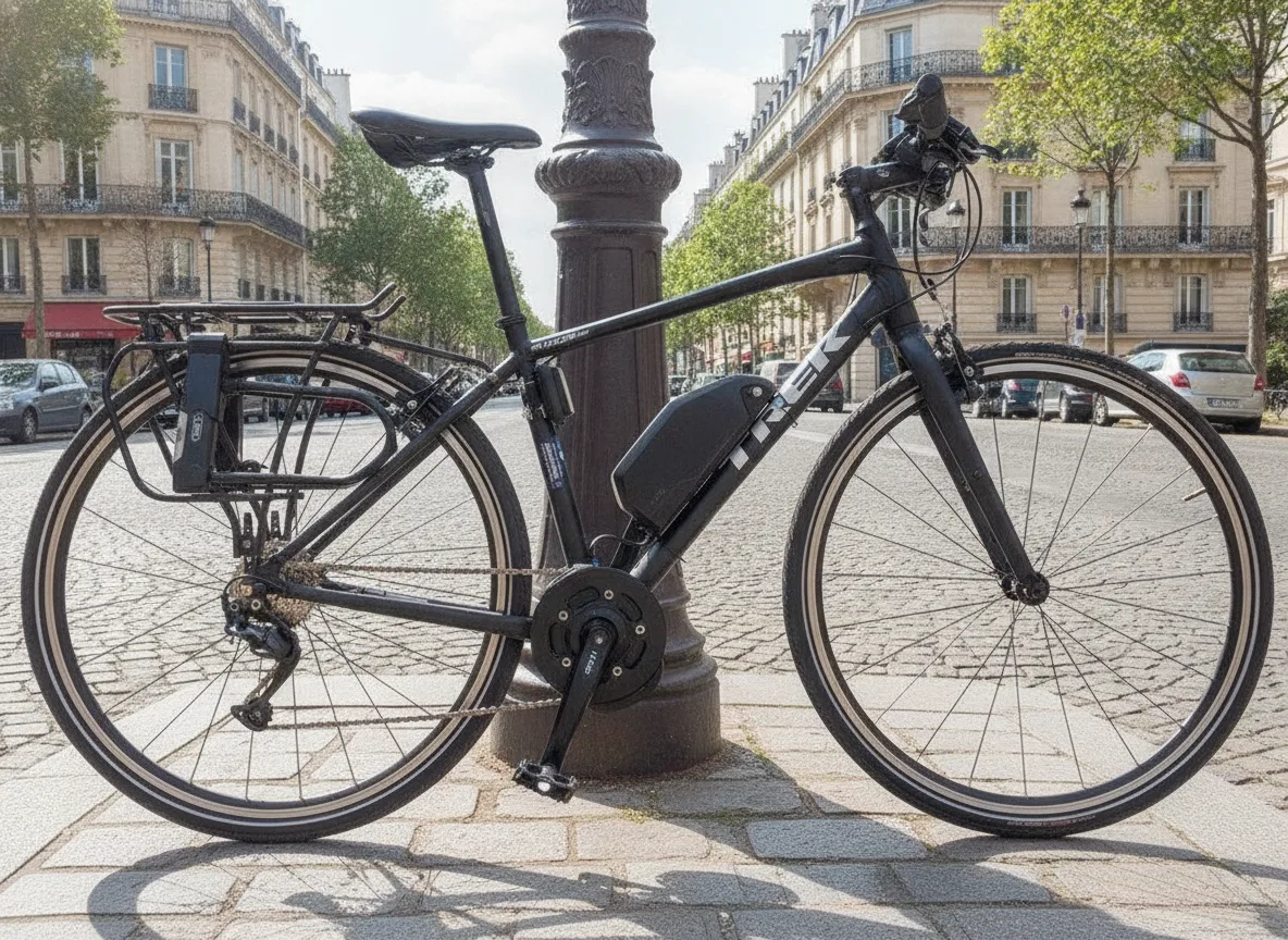 Vélo couché au sol dans la circulation urbaine