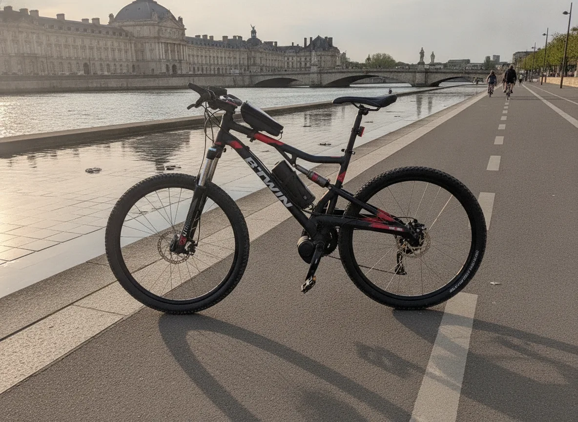Cycliste bordelais roulant avec un vélo équipé d'un kit d'électrification à capteur de couple