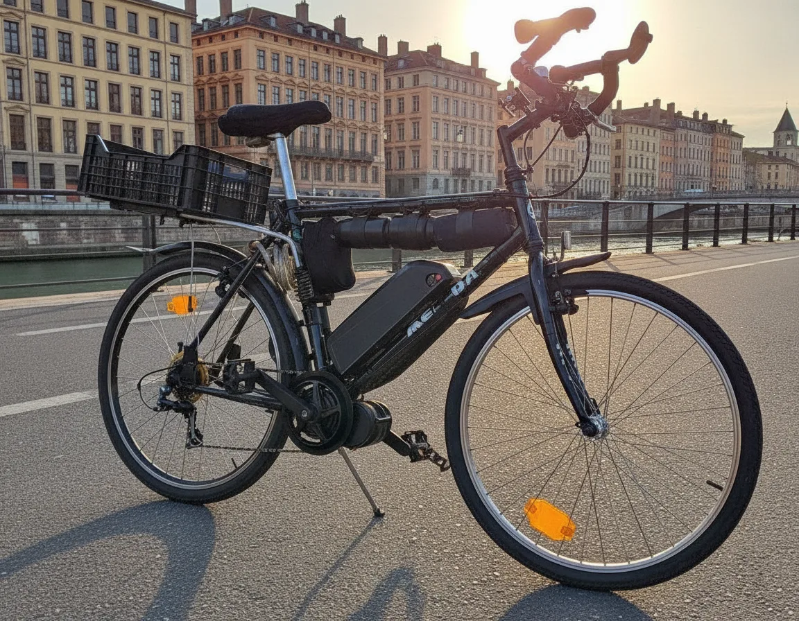 Montée de la Croix-Rousse à Lyon avec un vélo équipé d'un kit d'électrification