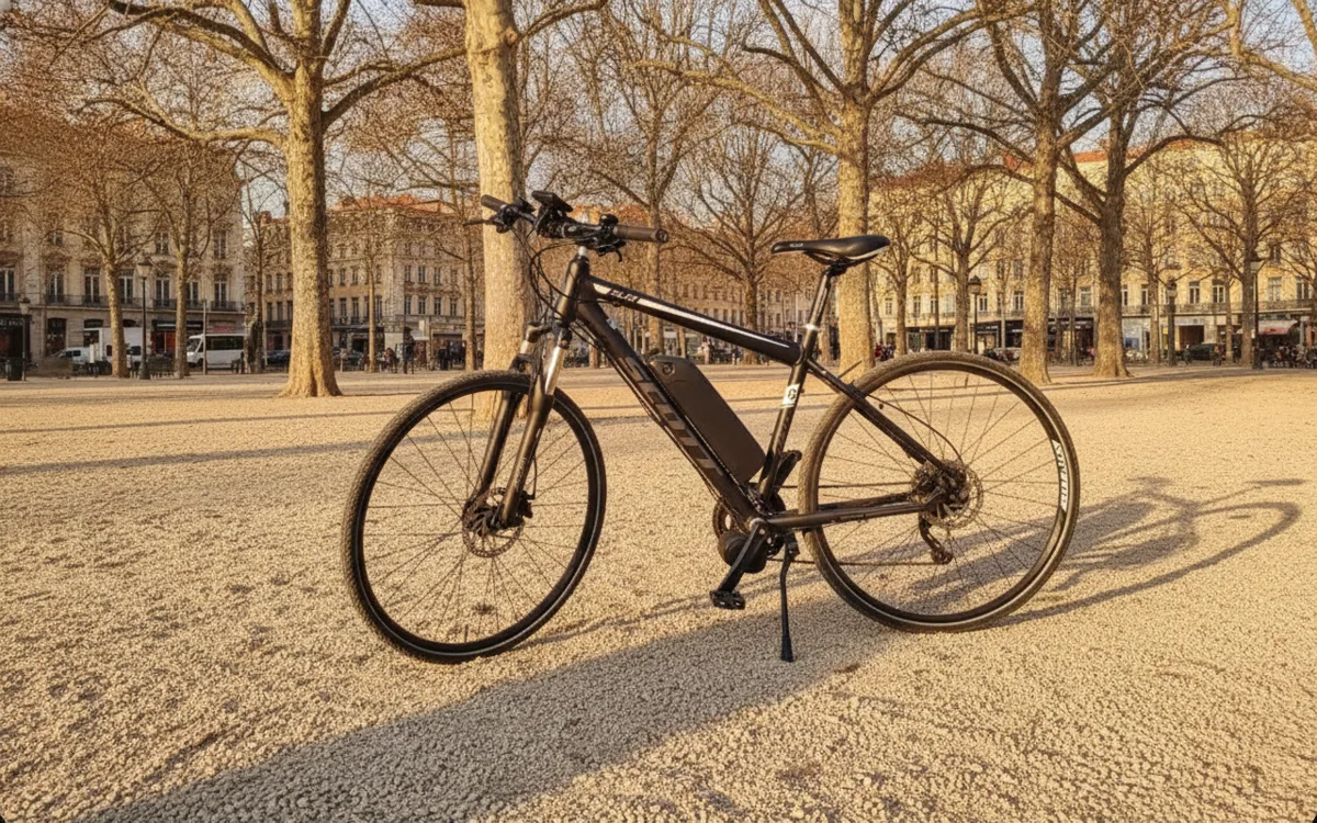 Kit moteur pédalier Syklo à capteur de couple monté sur un vélo à Lyon