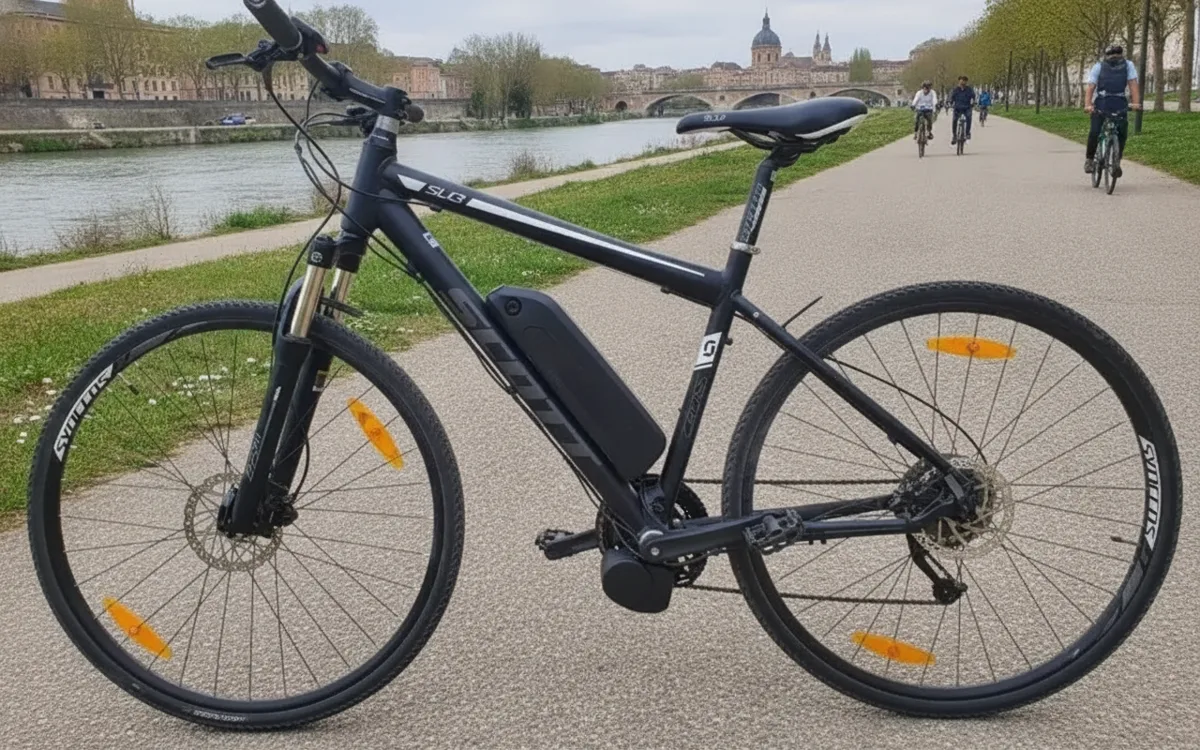 Vélos le long du canal du Midi à Toulouse, terrain plat idéal pour un kit électrique