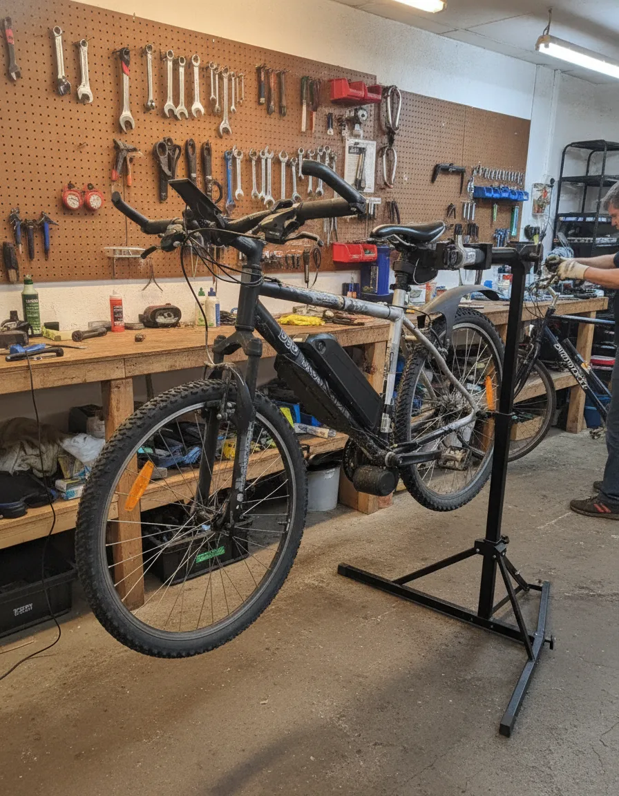 Atelier vélo à Toulouse : montage d'un kit moteur pédalier Syklo sur un vélo classique