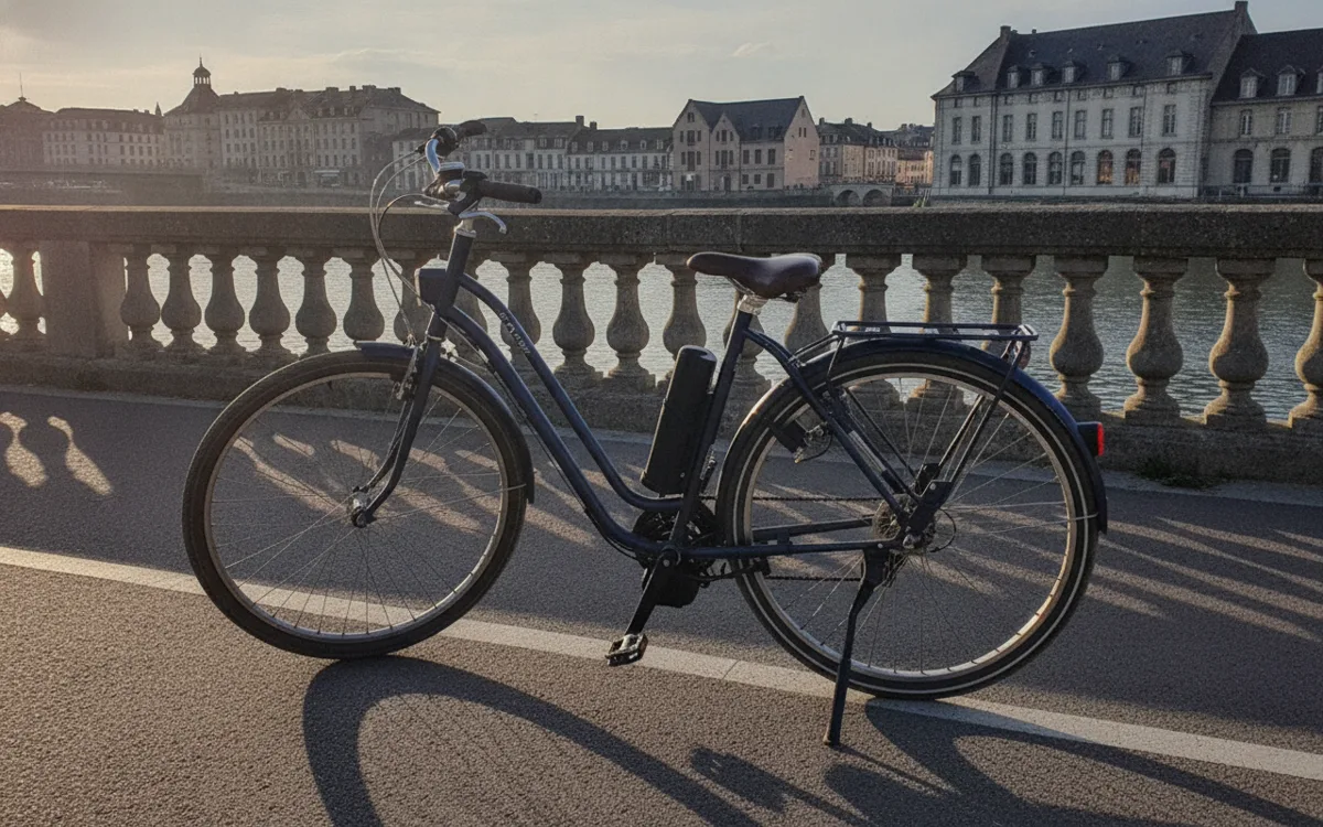 Moteur pédalier d'un kit d'électrification monté sur un vélo à Nantes