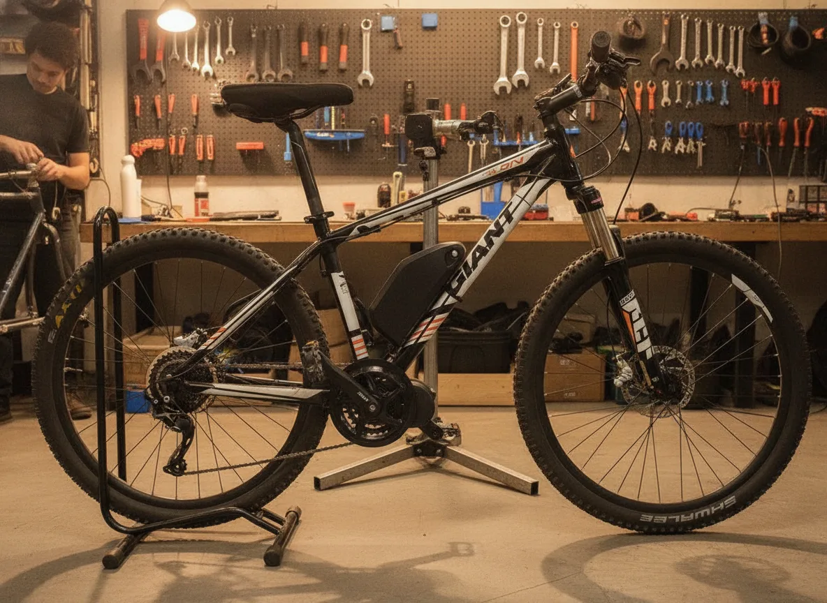 Atelier vélo à Nantes : pose d'un kit moteur pédalier Syklo homologué EN 15194
