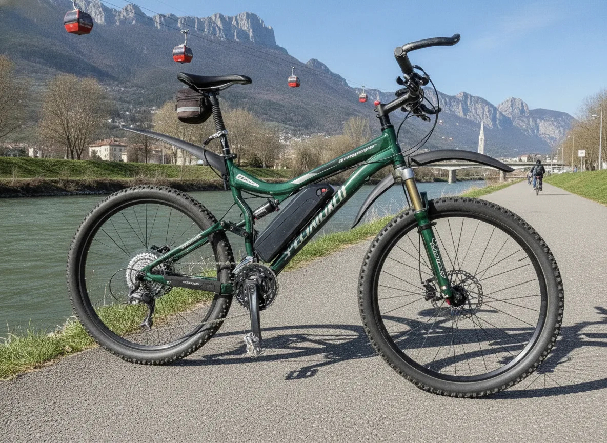Cyclistes devant la gare de Grenoble, des vélos candidats à l'électrification