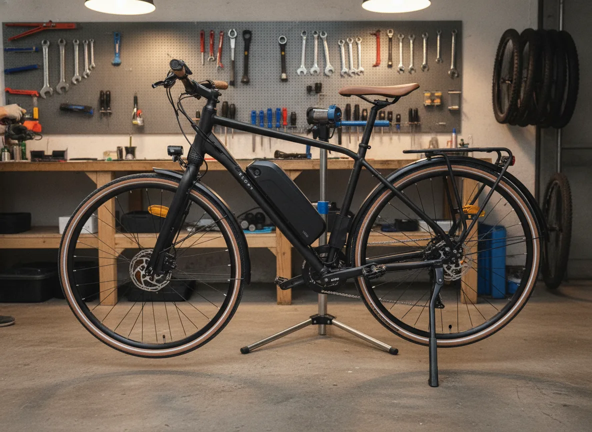Atelier vélo à Grenoble : pose d'un kit d'électrification à capteur de couple